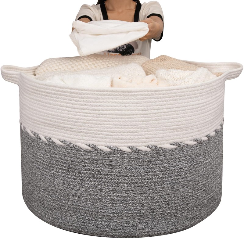 OIAHOMY 125L Extra Large Blanket Basket, 25" x 16", Jumbo