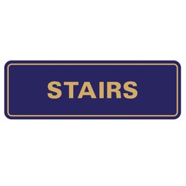 Standard Stairs Sign - Blue/Gold - Medium