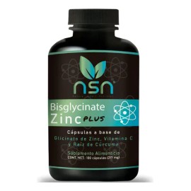 Bisglicinato de Zinc Quelado | 4x veces Mayor absorción | con Cúrcuma y vitamina C | 100 Cápsulas