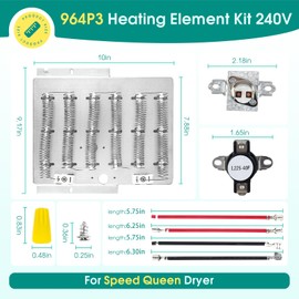 964P3 61927 Dryer Heating Element Kit for Speed ​​Queen, Alliance, replacement parts 56047 56179 61195 503404 503978 2304695 d510329p 2304695 ADE3SRGS173TW01 ADE3LRGS171TW01 ADE30RGS171TW01 etc