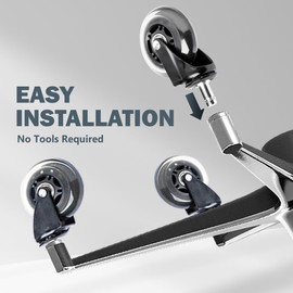 POWERTEC Rollerblade Wheels for Office Chairs, Replacement Wheels for Office Desk Gaming Chair, Smooth & Safe for Hardwood Floor & Carpet, 3 inch Universial Fit Stem Caster Set of 5 (17101)