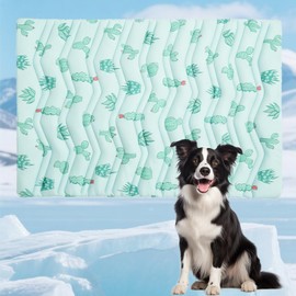 Dog Cooling Mat Extra Large, Q-Max>0.5 Double-Sided Thickened Breathable Cooling Pet Pad for Dogs Cats, 48*28in Washable&Portable Outdoor Dog Bed Kennel Waterproof Bottom for Sofa Crate Playpen Indoor