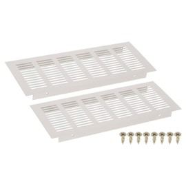 sourcing map 2Pcs Rectangle Ventilation Grille Aluminum Alloy Mesh Air Vent Covers, 250x100mm