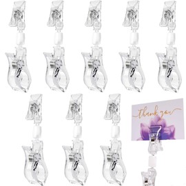 Set of 8 Pop Clips, Double Ended Clips, Price Tags, Rotatable Clear Plastic Sign Holder for Retail Display, Store, Exhibition, Advertising, Commercial