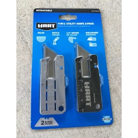 HART Retractable 4-IN-1 Utility Knife 2 Pack