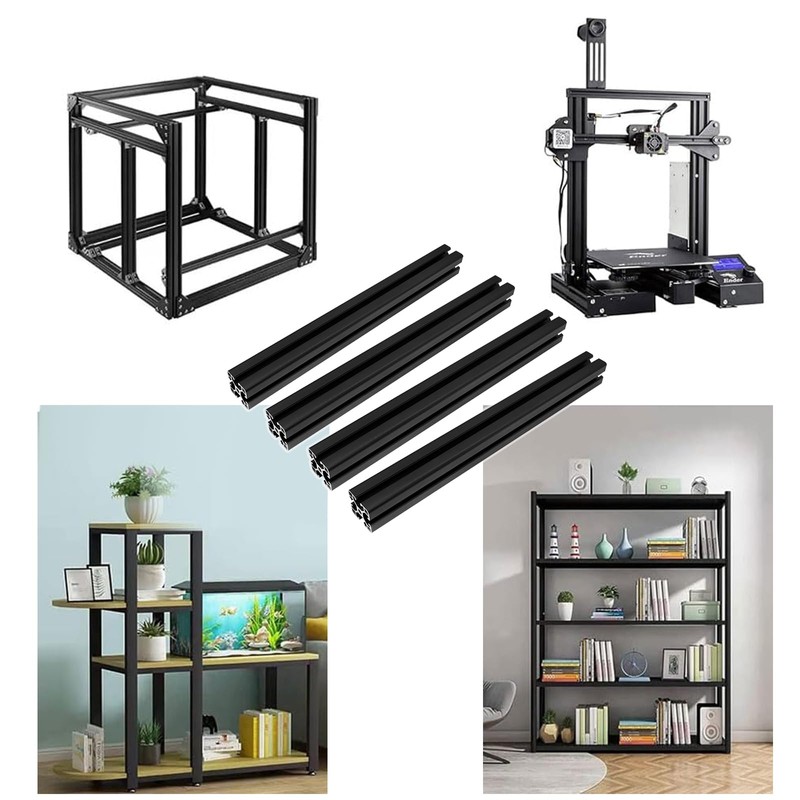 Seekliny 4Pack 4040 T Slot Aluminum Extrusion 350mm Black Extruded