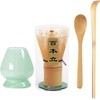 Traditional Matcha Tea Set, Bamboo Whisk with Ceramic Holder and