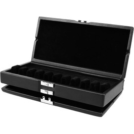 A-xctoe Durable Double Layers Genuine Leather Bassoon Reeds Storage Case Box Holder for 20 Bassoon Reeds Black
