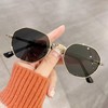 YAMEIZE Metal Small Round Irregular Rimless - Sunglasses for Women