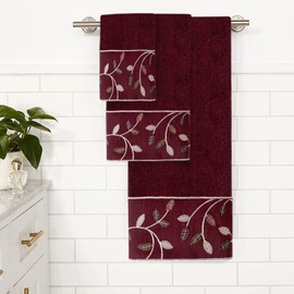 Popular Bath Aubury Collection, Towel Set, Burgundy