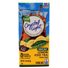 Crystal Light Decaf Lemon Iced Tea Natural Flavor Drink Mix, 12-Quart Canister (Pack of 5)