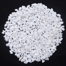 KAIAIWLUO Natural White Pebbles,500G Mini Assorted Pebble Stones Pebble Decorative Landscape Rock DIY Polished Rocks for Aquariums Landscaping Vase Fillers Succulent Garden
