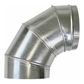 Codo De 8 Pulgadas De Diametro A 90 Grados Para Conexión De Ducto Circular Para Aire De Lamina Galvanizada Calibre 26