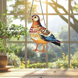 Partridge Ornaments Acrylic Window Hanging - Gifts for Partridge Lovers, Partridge Gifts for Women Men - Partridge Decor - Partridge Christmas Decorations