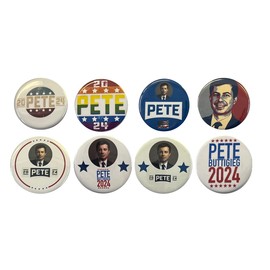 Pete Buttigieg 2024 For President - Campaign Buttons Set of 8 pins - 2.25 inches
