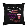 Pruning Shears and Coffee Throw Pillow