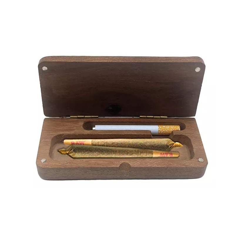 Wood Dugout W/One Hitter & Cleaning Tool /TokeBox Flip -