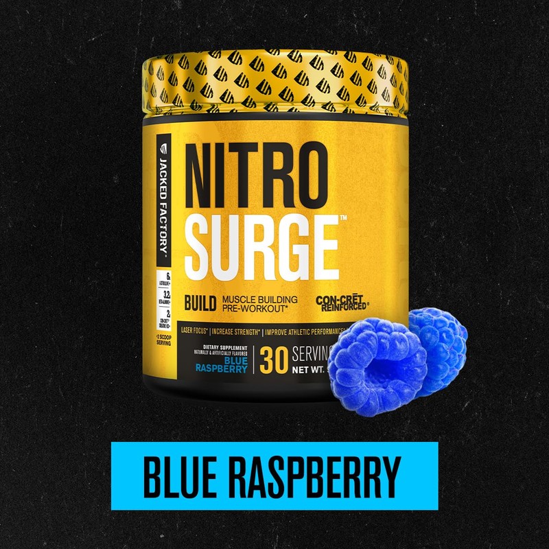Jacked Factory Nitrosurge Build Pre Workout with Creatine for Muscle