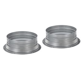 PATIKIL 6 Inch Duct Connector Flange, 2 Pack Metal Fitting Straight Pipe Flange Round Ventilation Air Duct for Heating Cooling Ventilation HVAC System