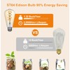 Vinaco Dimmable ST64 Edison Bulb 2200K Amber Warm, 4 Pack