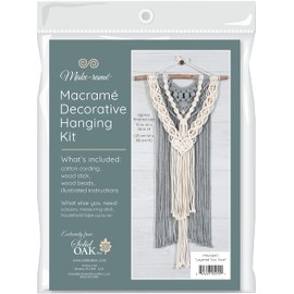 Solid Oak Macrame KIT LAYRD, Two-Tone Layered Wall Hanging