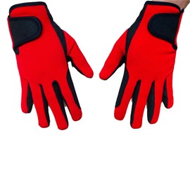 Ladies Equestrian Gloves All Weather Outdoor Sports Gloves Horse Riding (Red, Small)