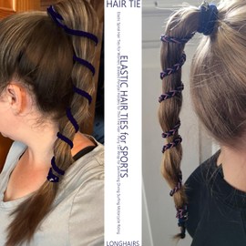 Handwoven Elastic Hair Ties for Women – 3-Pack Braided Ponytail Holders, Damage-Free for Long Hair, Swimming, Sports, Wind – 16"