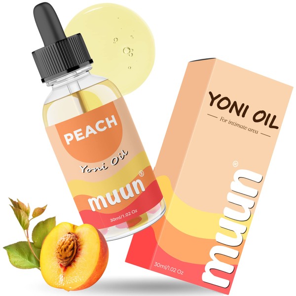 Muun Yoni Oil - Ph Balance and Wetness Moisturizer and Soothes - Vaginal Odor Eliminator Hygiene Intimate Deodorant for Women Herbal Blend Feminine Oil (Peach)