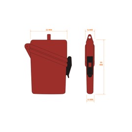 WITZ Strandsafe - Waterproof Bath Safe | Beach Box | Swimming Safe + Carabiner Hook + Nylon Cord, red, Casual