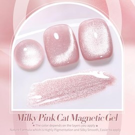 Born Pretty Cat Magnetic Eye Gel Jelly Glitter Rose UV Nagellack Transluzentes Milchig-Rosa Gel Nagellack Manik√ºre und Nagelkunst DIY zu Hause