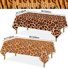 4 Pack Jungle Safari Animal Tablecloths Plastic Animal Theme Tablecloths