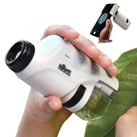Microscope, Up to 120x Zoom Monocular, Built-in LED Light, Handy Microscope, Children's Specimen Slide, Birthday, Christmas, Gift