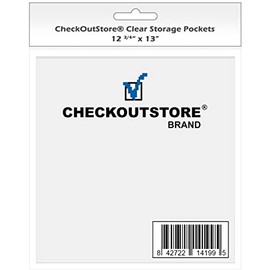 (50) CheckOutStore Clear Storage Pockets for Storing 12 x 12 Cardstock Paper used for Rubber Stamping & Scrapbooking (Clear - 12 3/4" x 13")