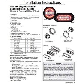 BA Products Qty. 2, 5626432-x2aa, COMBINATION 6 INCH LED CLEAR/RED, STOP/TURN/TAIL, BACKUP, AND STROBE LIGHT for Tow Truck, Wrecker, Emergency Vehicle, Safety, Warning, Construction Truck