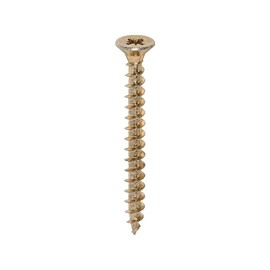 TIMCO Solo Chipboard & Woodscrews - Gold - 5.0 x 50 - Box of 200 - A Single Thread woodscrew mainly Used in Various Types of Timber and Man-Made Boards or into Masonry with The use of Plastic Plug