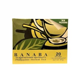 Banaba Philippine Tea Organic Herbal - Pack of 1-20 teabags per box - 100 percent All Natural Finest Banaba leaves – Healthy Banaba Flower Tea – New Premium Tea Bags Packaging