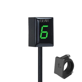 Motorcycle Gear Indicator Compatible with Kawasaki with Holder Bracket,Waterproof LED Digital Display Speedometer Shift Lever Sensors Plug & Play (Green)
