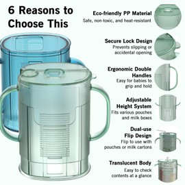 Mootikar Squeeze Pouch Holder for Food Pouches and Drink Boxes, Baby Pouch Holder Allows Baby to Self-Feed and Avoid Messes, Adjustable, Comfortable, Green