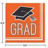 Creative Converting 320066 Graduation School Spirit Orange Napkins, 6.5",
