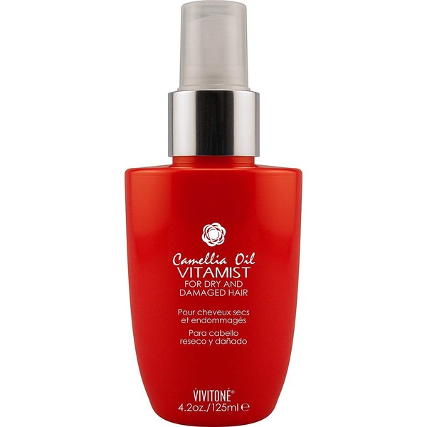 Vivitone Camellia Oil Vitamist 4.2 oz. - Leave-in treatment spray that repairs, Protects color from fading and prevents split ends, Detangles, softens and adds shine dry, dull and weak hair,