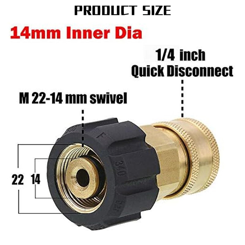 SANTUO M22 Male to 1/4" Pressure Washer Adapter Quick Plug