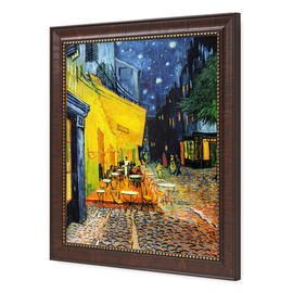DECORARTS - Cafe Terrace At Night - Vincent Van Gogh Giclee Prints w/Antique Brown Frame for Wall Decor. Picture Size: 16x20, Total Size w/Frame: 19x23