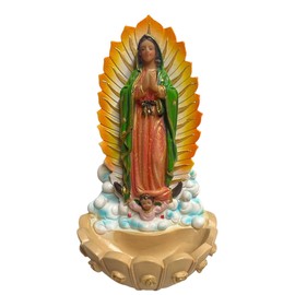Our Lady of Guadalupe Holy Water Font Religious Sacrament Wall Decor 8 inches