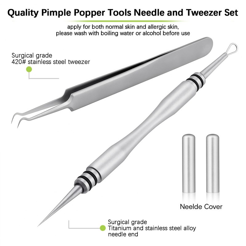VOGARB Professional Facial Milia Blackhead Remover Tool, Double Ended Titanium