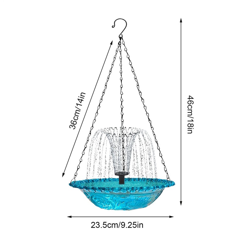 Bird Baths for Outdoors | Solar Bird Fountain,Hangable Drinking Feeder