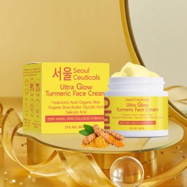 Crema Hidratante Seoul Ultra Glow Cúrcuma Ácido Hialuróni Todo Tipo Piel Día Noche
