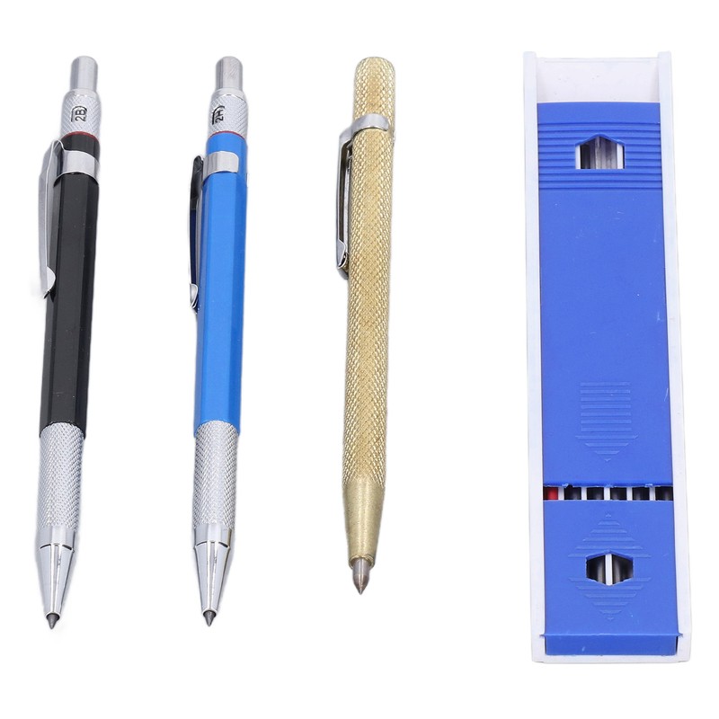 Carpenter Pencil Mechanical 2.0mm Marking Scriber Tool with Refills for