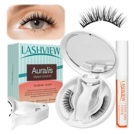LASHVIEW Upgrade Magnetic Eyelashes with Applicator, Reusable Soft Magnetic Lashes Natural Look with 0.17mm Ultra-Thin Magnets No Glue Needed Easy to Wear and Remove-N24
