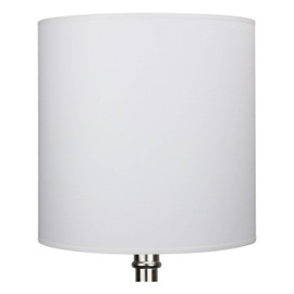 FenchelShades.com 12" Top Diameter x 12" Bottom Diameter 12" Height Cylinder Drum Lampshade USA Made (Linen White)