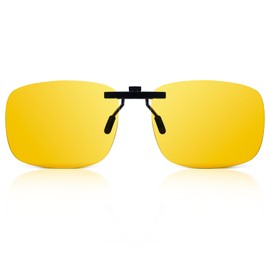 LADYPONYCSC Night Vision Clip-on, Driving Sunglasses for Men and Women, UV400 Polarized Yellow Lens, Clip-on Sunglasses for Night